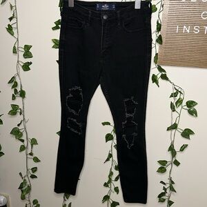 Hollister High-Rise Super Skinny Ripped Distressed Jeggings SHORT